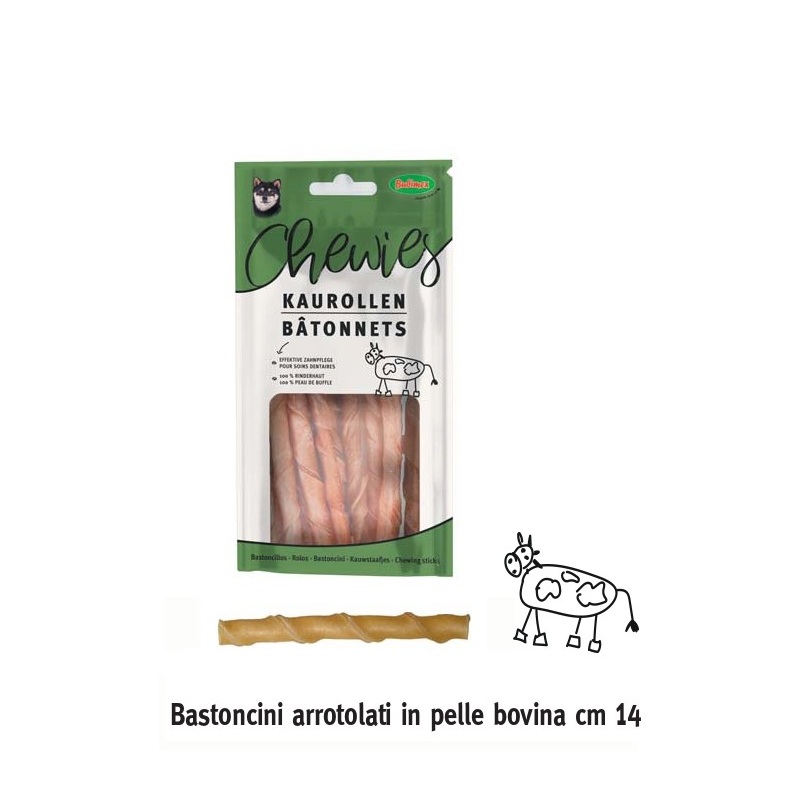 10 Sticks arrotolati in Pelle Bovina Cm 14