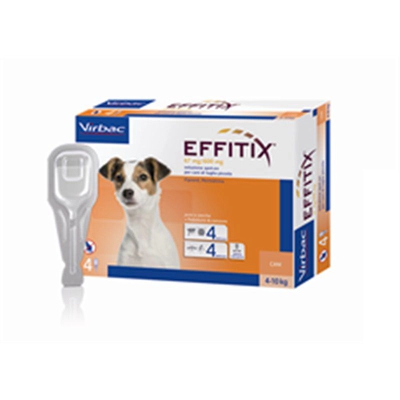 EFFITIX Spot-On per Cani da 4 a 10 kg – Protezione Completa da Pulci, Zecche, Flebotomi e Zanzare